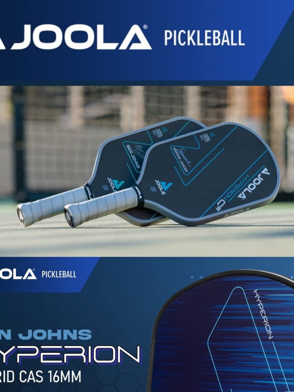 JOOLA Hyperion C2 16mm Pickleball Paddle Ben Johns Carbon Surface NEW